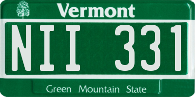 VT license plate NII331