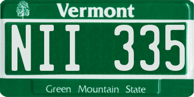 VT license plate NII335
