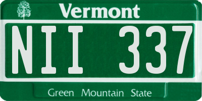 VT license plate NII337