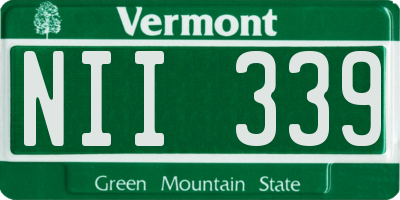 VT license plate NII339