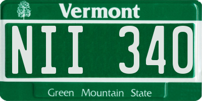 VT license plate NII340