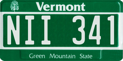 VT license plate NII341