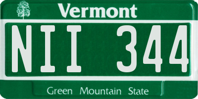 VT license plate NII344
