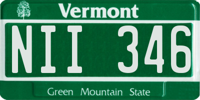 VT license plate NII346