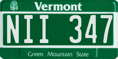VT license plate NII347