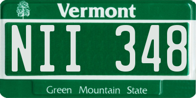 VT license plate NII348