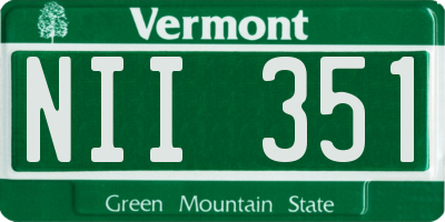 VT license plate NII351