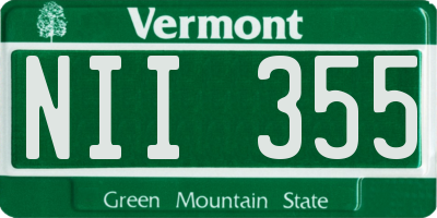 VT license plate NII355