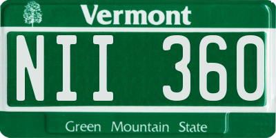 VT license plate NII360
