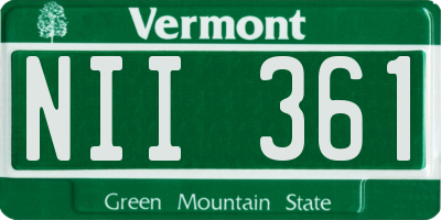 VT license plate NII361