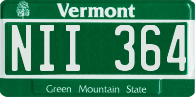 VT license plate NII364
