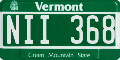 VT license plate NII368