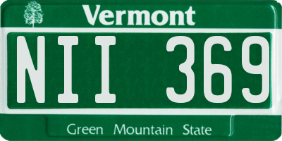 VT license plate NII369