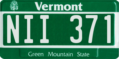 VT license plate NII371