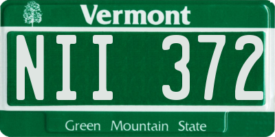 VT license plate NII372