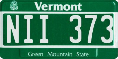 VT license plate NII373