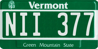 VT license plate NII377