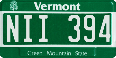 VT license plate NII394