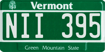 VT license plate NII395