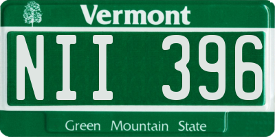 VT license plate NII396
