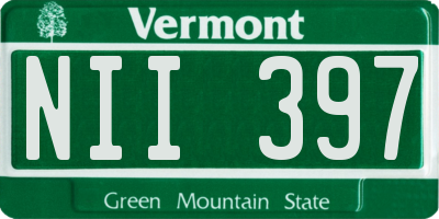 VT license plate NII397
