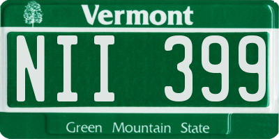 VT license plate NII399