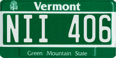 VT license plate NII406