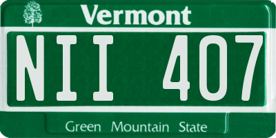 VT license plate NII407