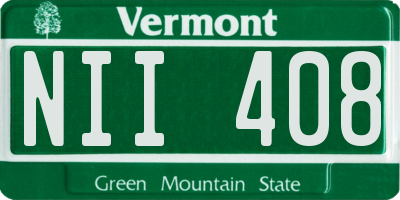 VT license plate NII408