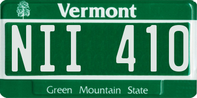 VT license plate NII410