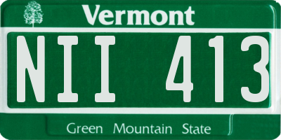 VT license plate NII413