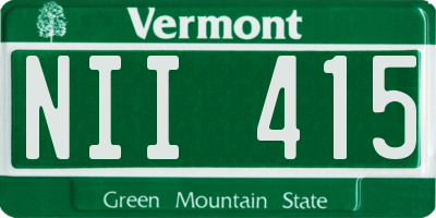 VT license plate NII415