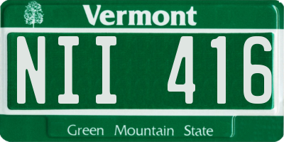 VT license plate NII416