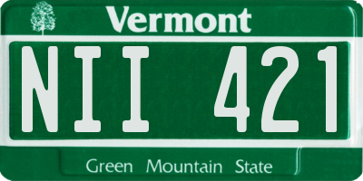 VT license plate NII421