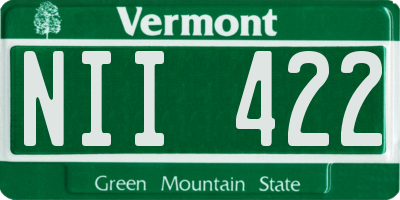 VT license plate NII422