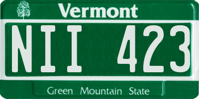 VT license plate NII423