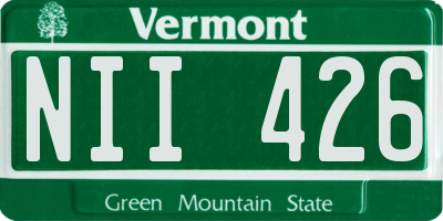 VT license plate NII426