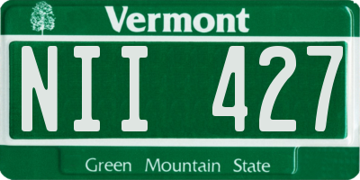 VT license plate NII427