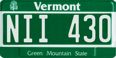 VT license plate NII430