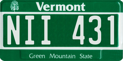 VT license plate NII431