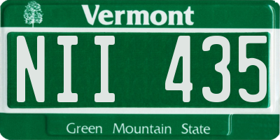 VT license plate NII435