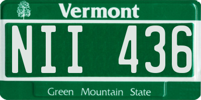 VT license plate NII436