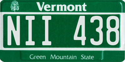 VT license plate NII438