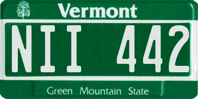 VT license plate NII442