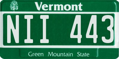 VT license plate NII443