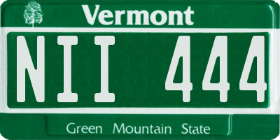VT license plate NII444