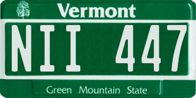 VT license plate NII447