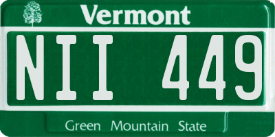 VT license plate NII449