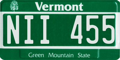 VT license plate NII455