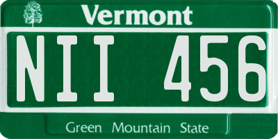VT license plate NII456